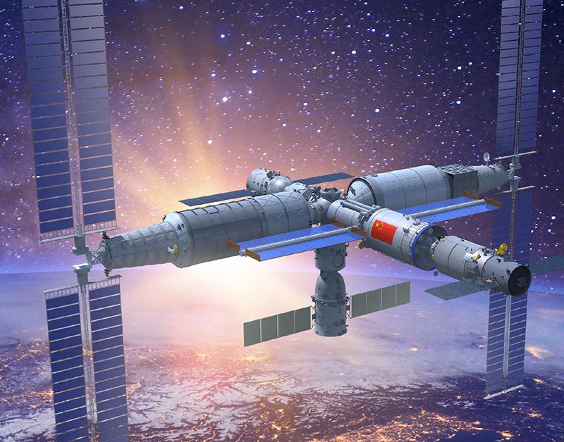 Flexible Solar Panel Wings In China Launched 'Tianhe' Core Module Of Space Station 8